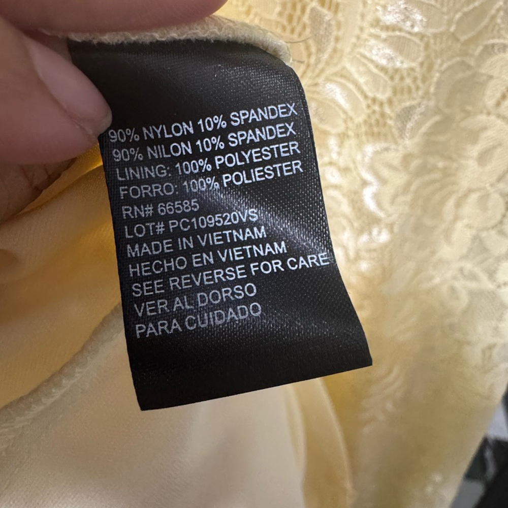 Y2K Perceptions Butter Yellow Lace Midi Dress Medium - Picture 5 of 5